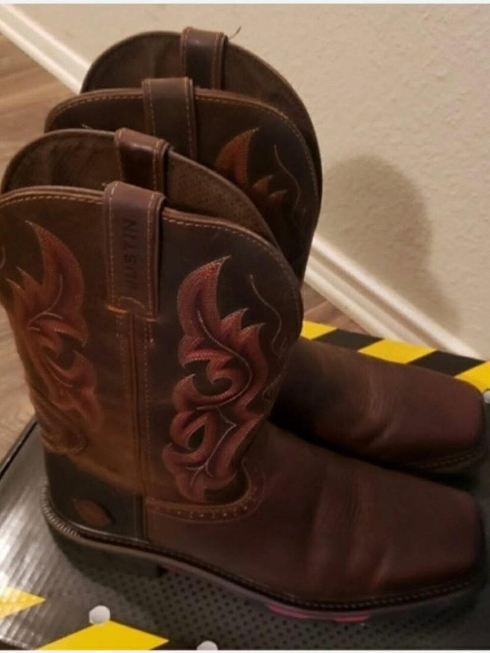 Justin Boots Hybred Men's Sz 11, Brown Leather - Picture 3 of 6
